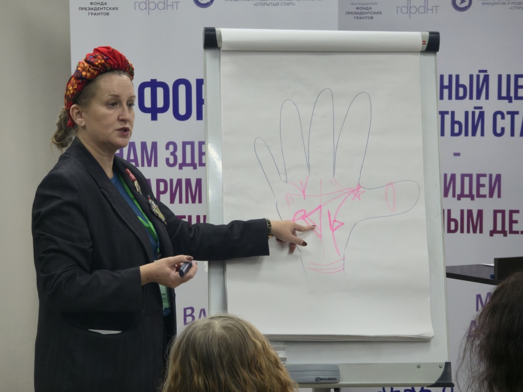 Мария рассказывает об интересной практике – хирографии (фото - Ресурсный центр «Открытый старт») yqibGJvRQejGXtLE8pCKanGG1JiwqZ12XNJsAaDq1CXhLlNg_Ubg1tEqaVFz_KLW922psoQthQw2D9-NkyerGMqh.jpg